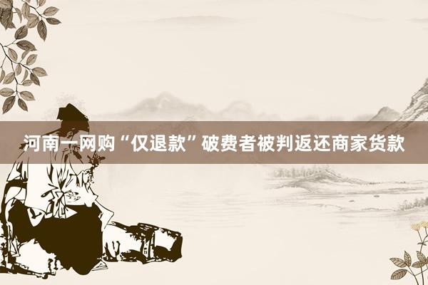 河南一网购“仅退款”破费者被判返还商家货款