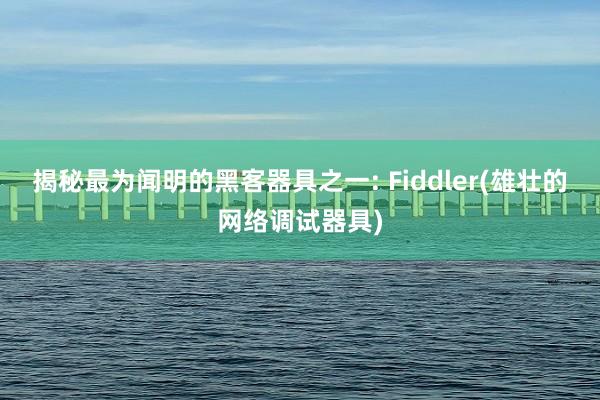 揭秘最为闻明的黑客器具之一: Fiddler(雄壮的网络调试器具)